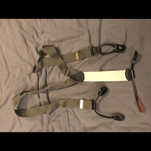 Jos a Bank olive green suspenders